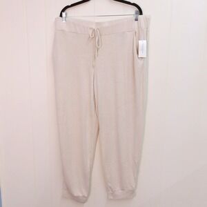 Charter Club Cropped Lounge Pants Drawstring Waist Joggers Comfy Beige XXL/#9187